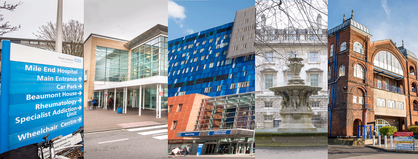 "Selection of each Barts' hospital location"