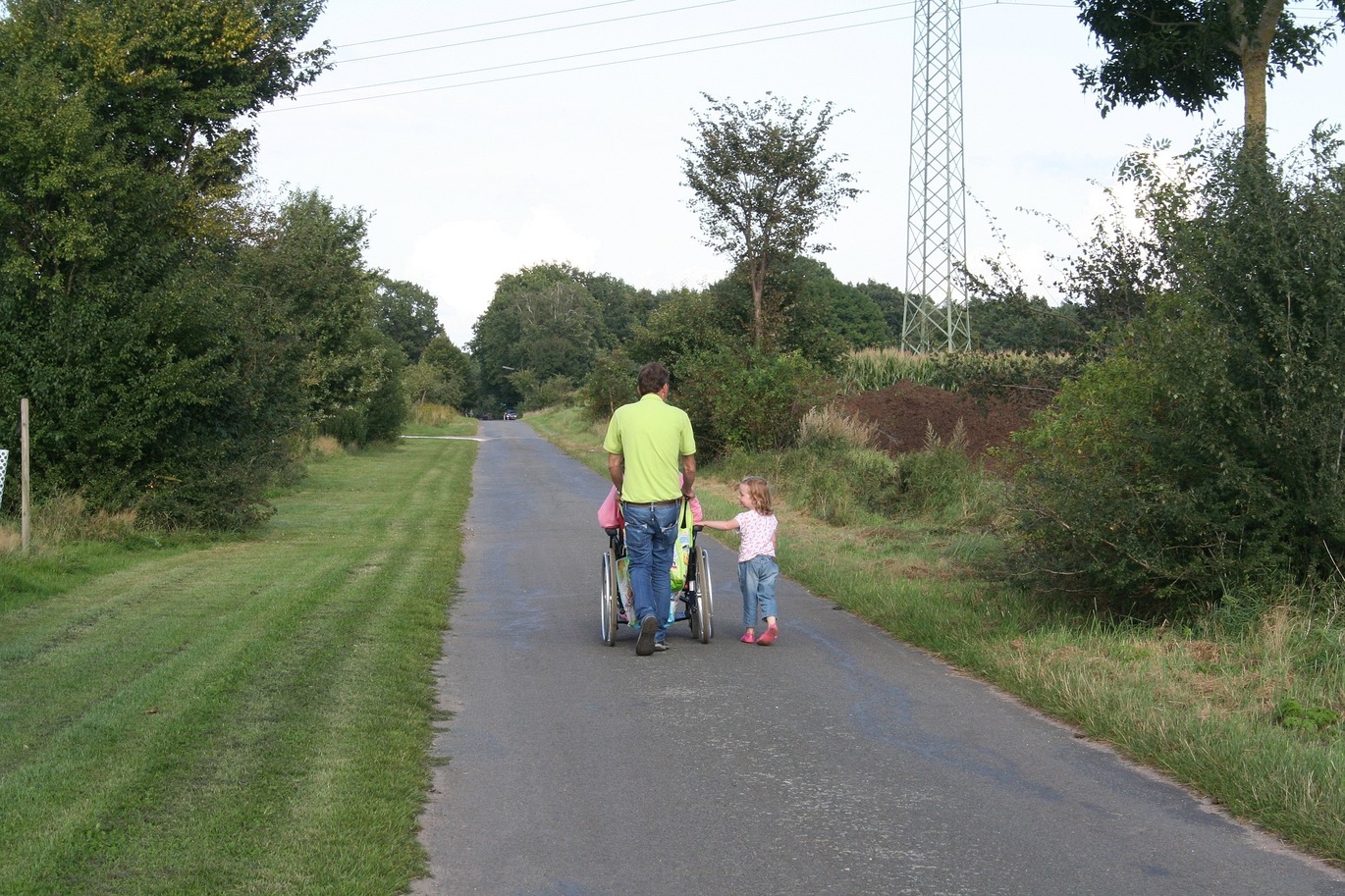 Family walking in the countryside