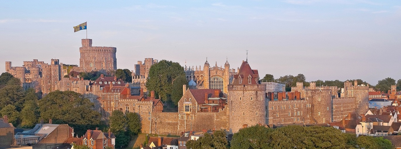 Windsor Castle with banner flying above