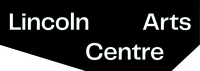 "Lincoln Arts Centre Logo, black background with white writing that shows Lincoln Arts Centre"