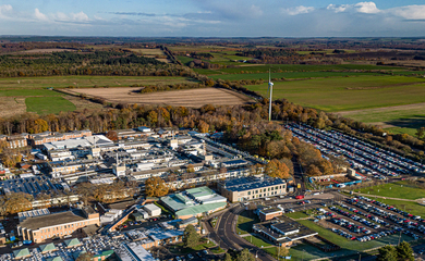 Airial photo of the hospital site