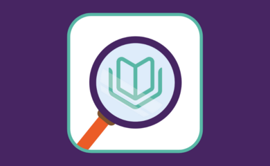 Logo for The AccessAble Dispatch newsletter, showing a looking glass focussing on the book-shaped symbol for our Detailed Access Guides