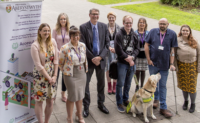 Group photo outside Aberystwyth university