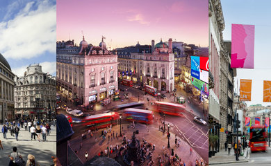 Three different areas of London's West End