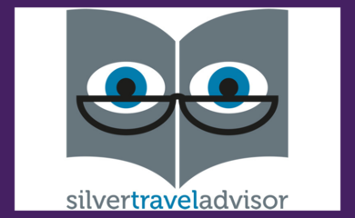 Silver Travel Advisor logo on purple background