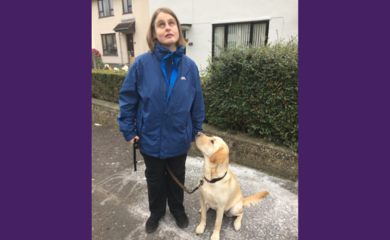 Torie with her guide dog