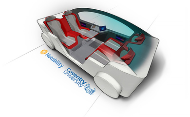 Graphic drawing of a futuristic accessible vehicle
