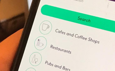 A phone displaying the AccessAble App
