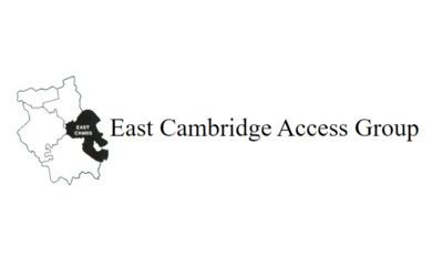 White background with a map outline and East Cambs highlighted. To the right there is text which says East Cambridge Access Group.