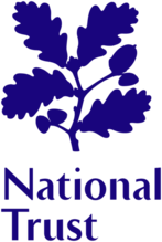 "Royal blue National Trust Logo with oak leaf"